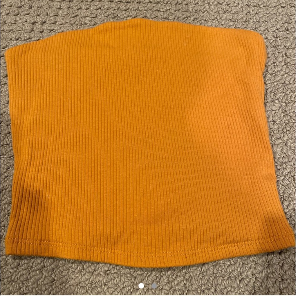 mustard yellow ribbed tube top